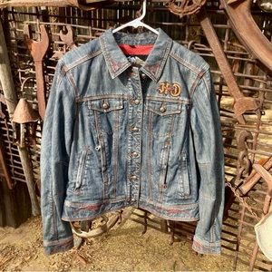Harley Davidson Denim Bomber Jacket w Guardian Technology Studded  Vented Medium